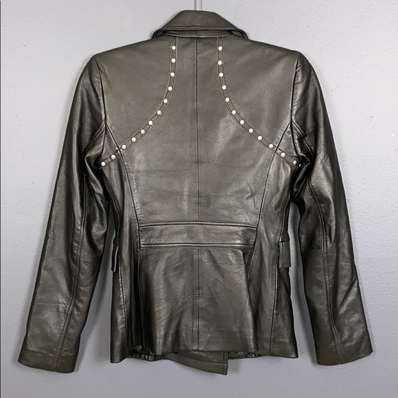 HP ✨ BCBGMaxAzria I Leather Studded Moto Jacket - Picture 6 of 15